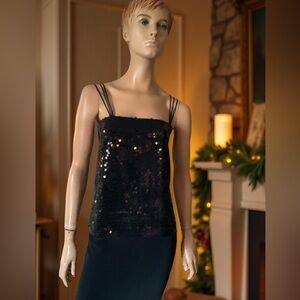 THE SILK FARM SILK BLACK SEQUIN TUNIC TOP SIZE 10